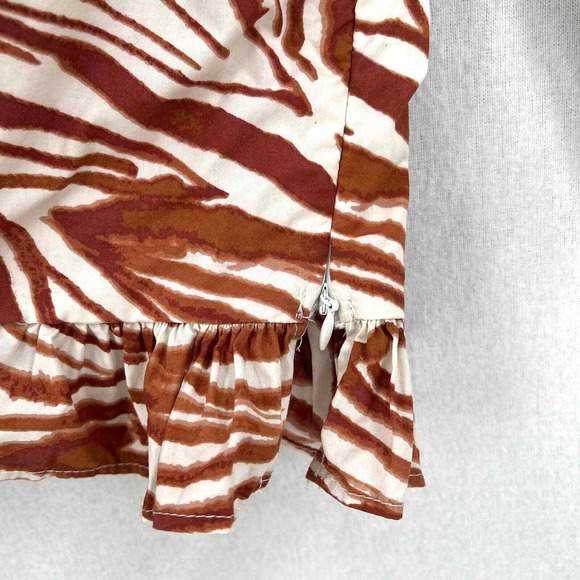 LOVE THE LABEL Shirt Womens S Cotton Puff Sleeve Top Zebra Eyelet ANTHROPOLOGIE - Picture 8 of 16